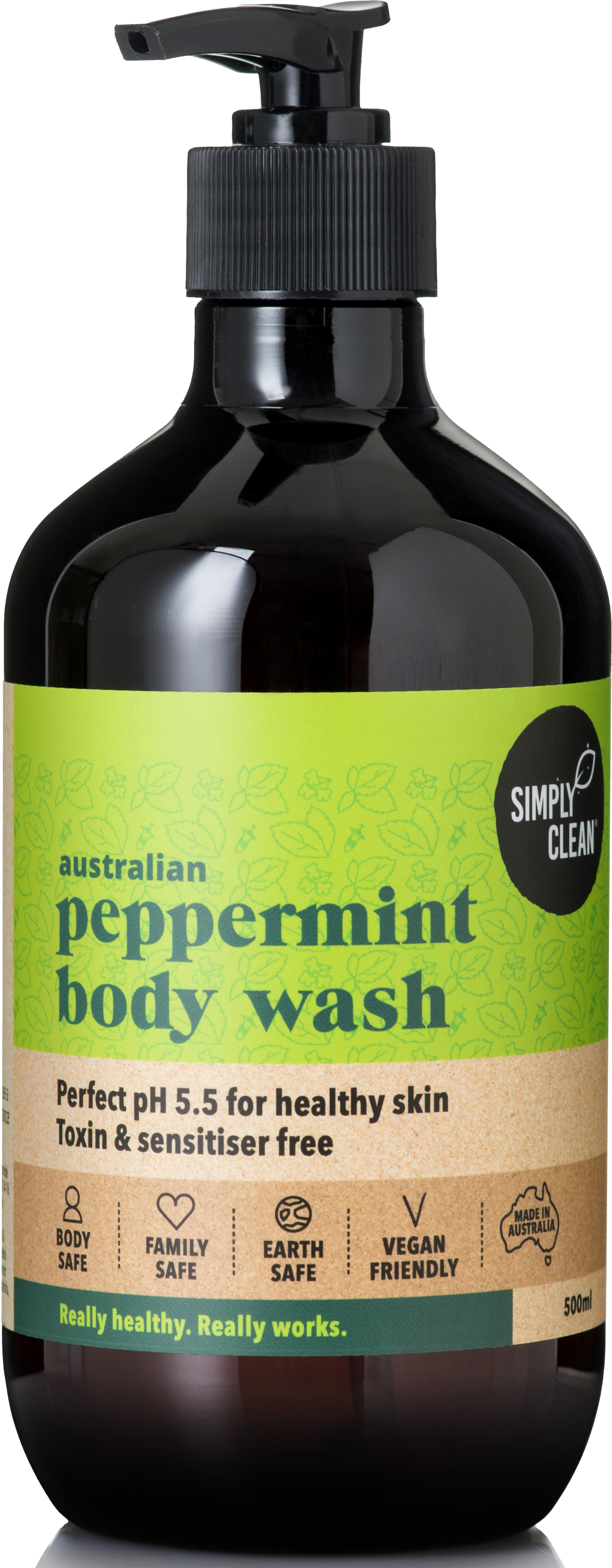 Simply Clean Australian Peppermint Body Wash 500ml 11.29 Health Magic