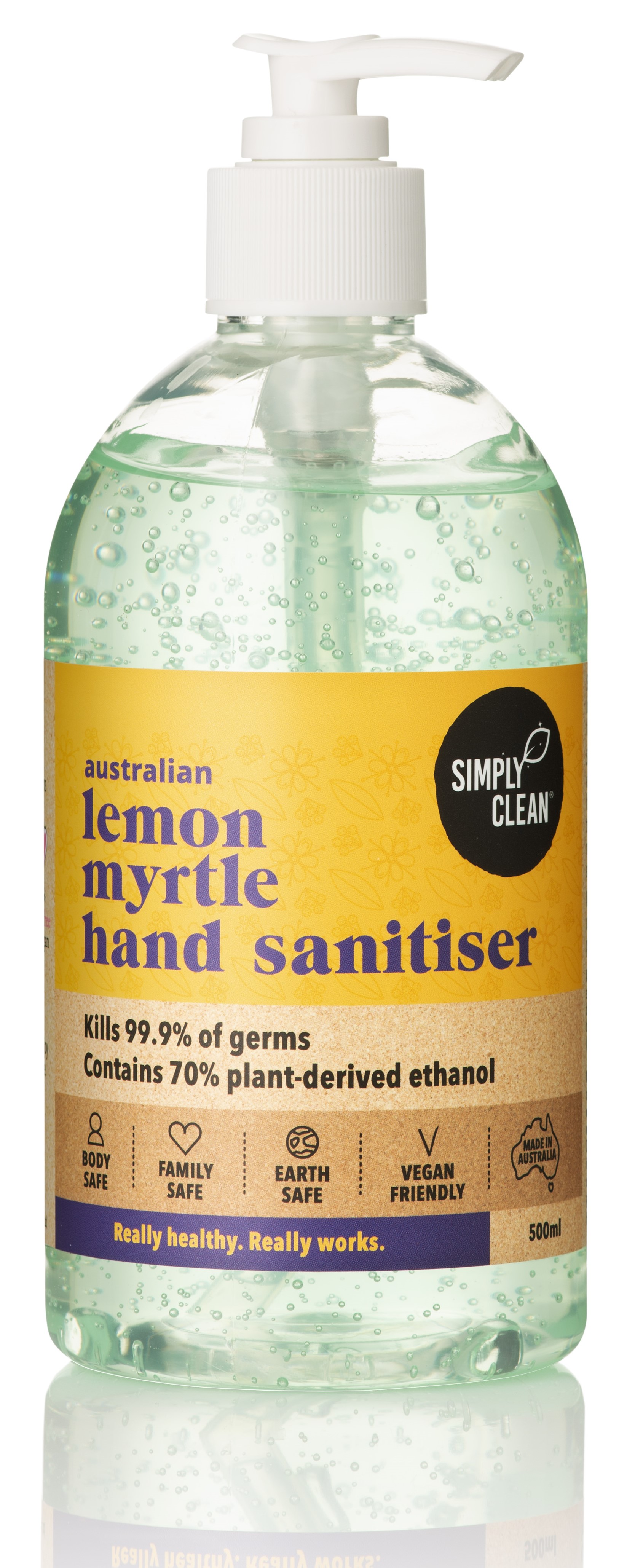 Simply Clean Lemon Myrtle Hand Sanitiser 70 500ml 13.95 Health Magic