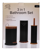 3 in 1 Bathroom Set Black