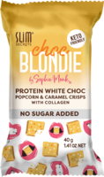 Choc Blondie Protein White Choc Popcorn & Caramel Crisps with Collagen 