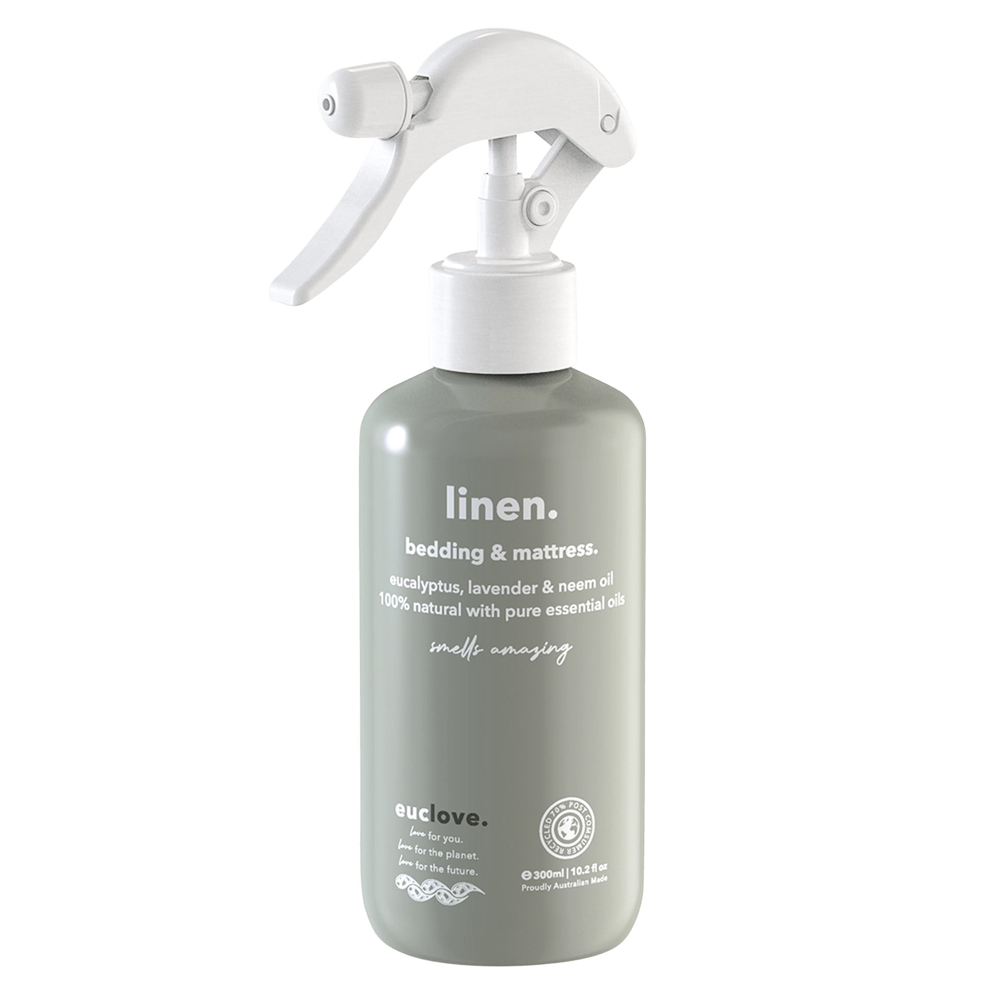 Euclove-linenbeddingmattress-eucalyptuslavenderneremoil-300ml