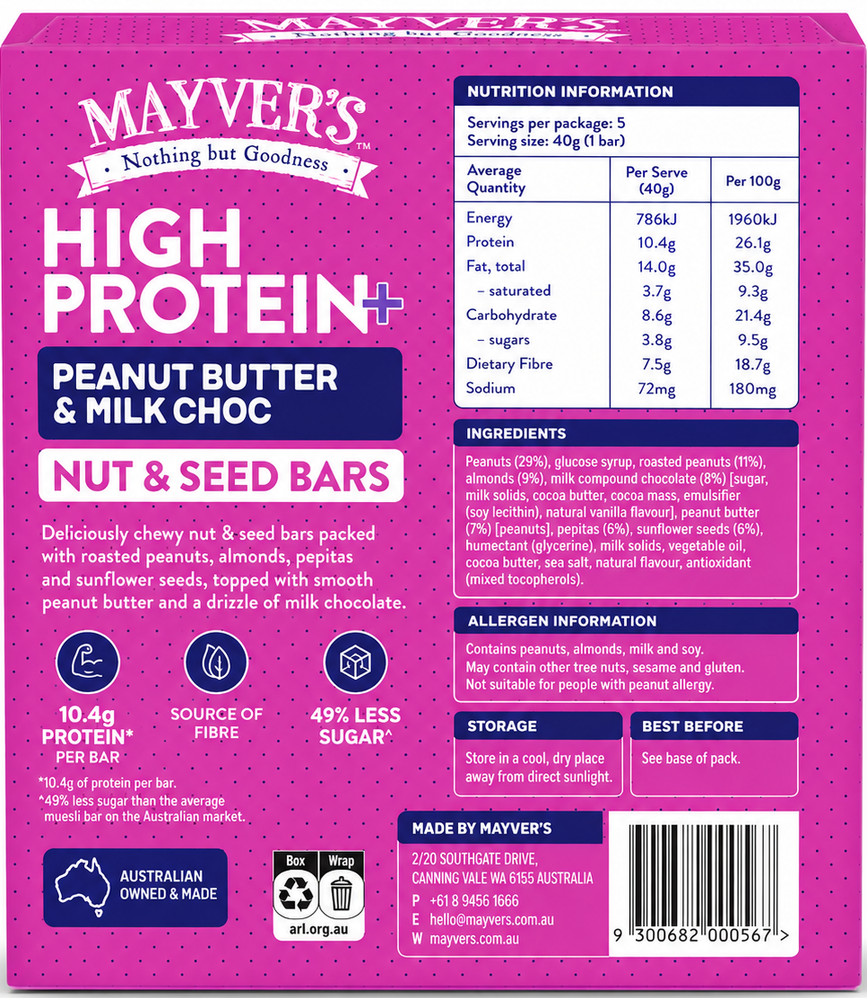 4020b-mayvers_protein__peanut_butter_milk_choc_nuts_and_seeds_bars__5pk__6x200g_-_back